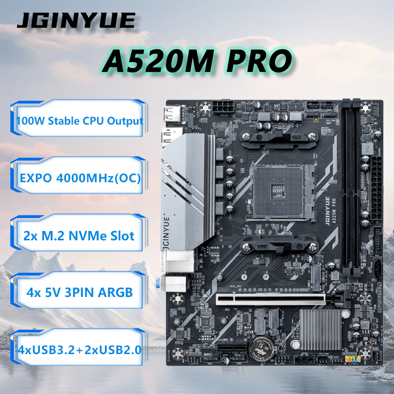 JGINYUE A520M PRO moederbordki - Pc Gaming Ryzen recensie en prijs