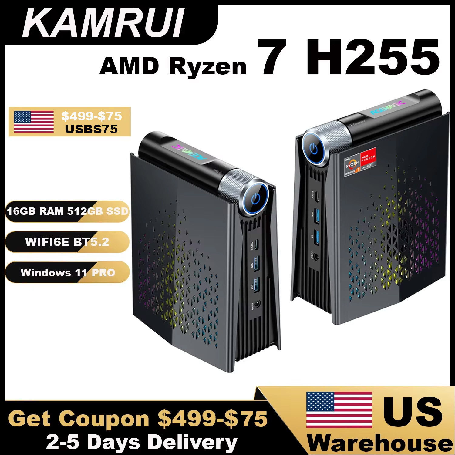 KAMRUI Gaming Mini PC Ryzen 7  - Pc Gaming Ryzen recensie en prijs